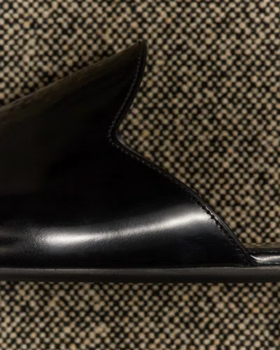 Prada Brushed Leather Slippers In Animal Print