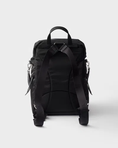Prada Zipper Logo-detail Backpack In Black