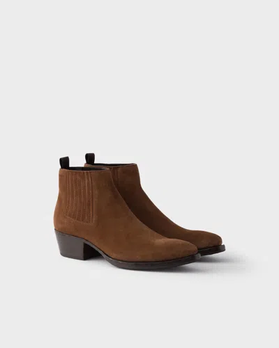 Prada 55mm Elasticated-gusset Suede Chelsea Boots In Multi