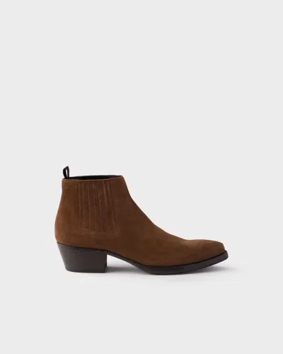 Prada 55mm Elasticated-gusset Suede Chelsea Boots In Multi