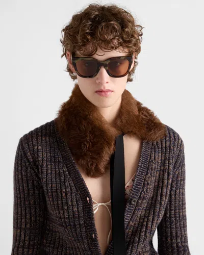 Prada Sunglasses With  Logo In Brown