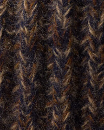 Prada Womens Blue Melange Knitted Wool Bucket Hat In Gray