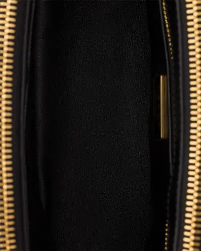 Prada Galleria Patent Saffiano Leather Mini-bag In Black