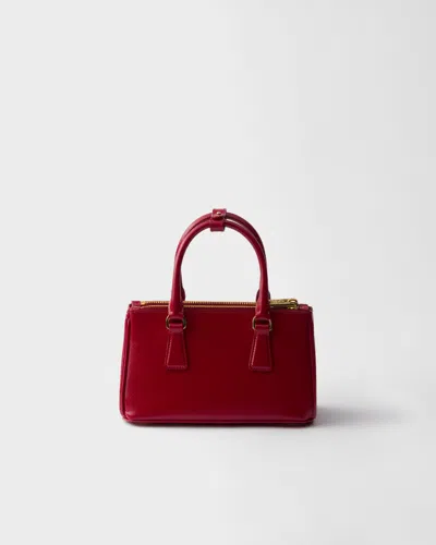 Prada Galleria Patent Saffiano Leather Mini-bag In Red