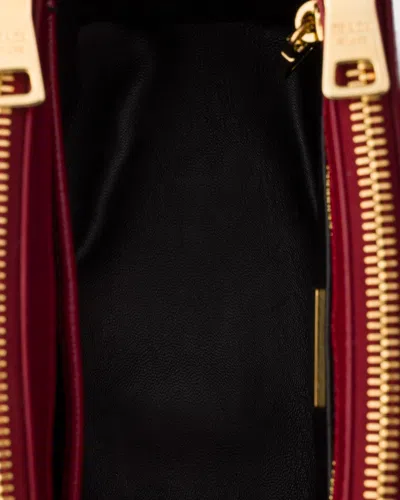 Prada Galleria Patent Saffiano Leather Mini-bag In Red