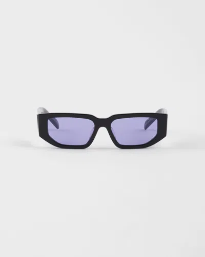 Prada Eyewear Rectangular Frame Sunglasses In Black