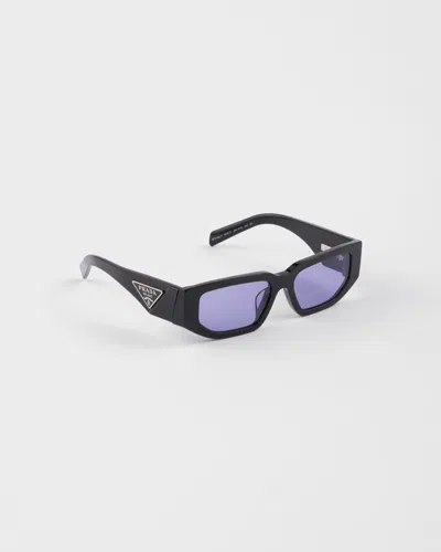 Prada Eyewear Rectangular Frame Sunglasses In Black