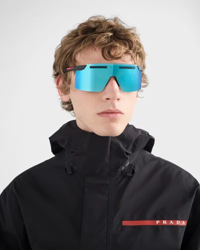 Prada Linea Rossa Adjustable-nose-pads Sunglasses In Blue