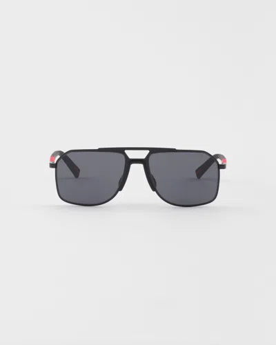 Prada Linea Rossa Square-frame Sunglasses In Gray
