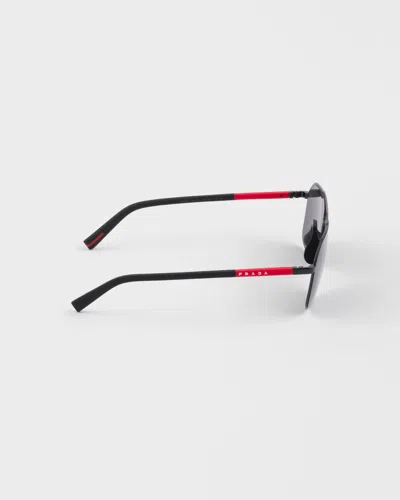 Prada Linea Rossa Square-frame Sunglasses In Gray