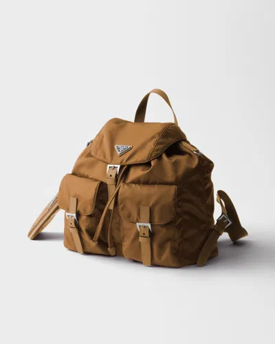 Prada Medium Re-nylon Backpack With Pouch In Brown