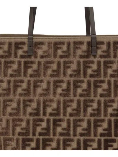 Fendi Women Brown Roll Large Reversible Shopper Bag In Brown