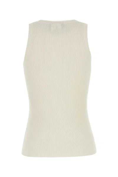 Fendi Top In Misto Seta Avorio Donna In White
