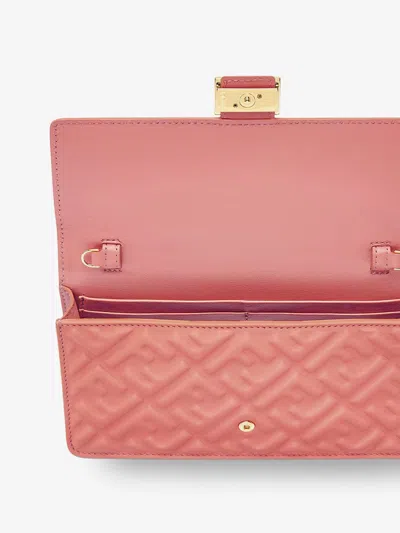 Fendi Women Wallet On Chain Baguette Leather Bag In Brown