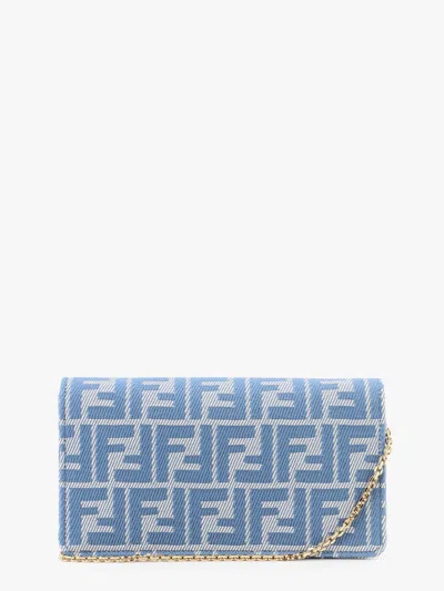Fendi Women Wallet On Chain Baguette With Shoulder Strap With All-over Ff Motif In Brown