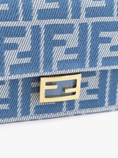 Fendi Women Wallet On Chain Baguette With Shoulder Strap With All-over Ff Motif In Brown