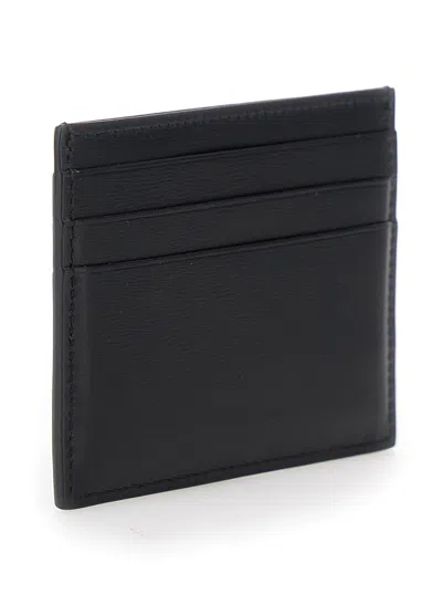 Ferragamo Men 'florence' Black Card Holder With Logo Lettering On The Front In Leather Man In Brown