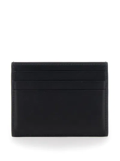 Ferragamo Men 'florence' Black Card Holder With Logo Lettering On The Front In Leather Man In Brown
