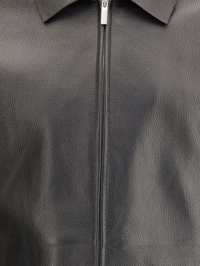 Ferragamo Men Deerskin Blouson In Black