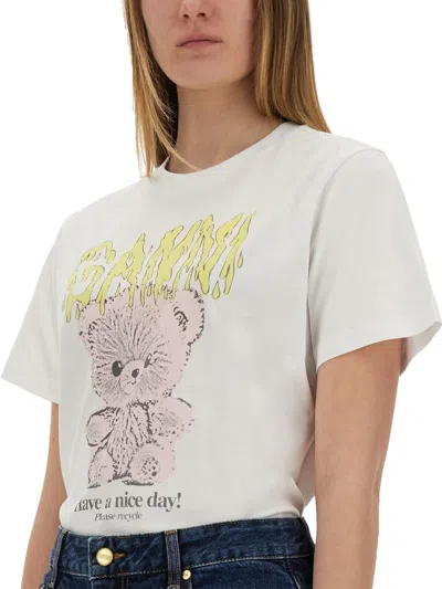 Ganni Loulou Black Wool Blend Oversize Safi Sweater In White