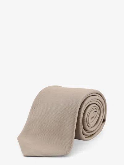 Giorgio Armani Monogram Silk Tie In Brown