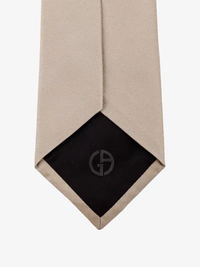 Giorgio Armani Monogram Silk Tie In Brown