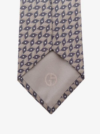Giorgio Armani Men Silk Tie In Brown