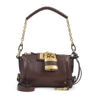 Chloé Crafty Brown Small Paddington Chain Bag In Orange