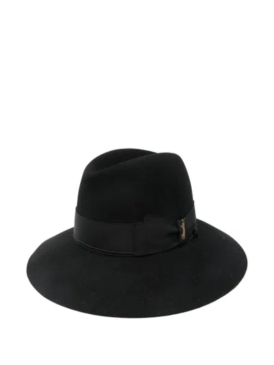 Borsalino Ribbon-detail Felt Hat In Black