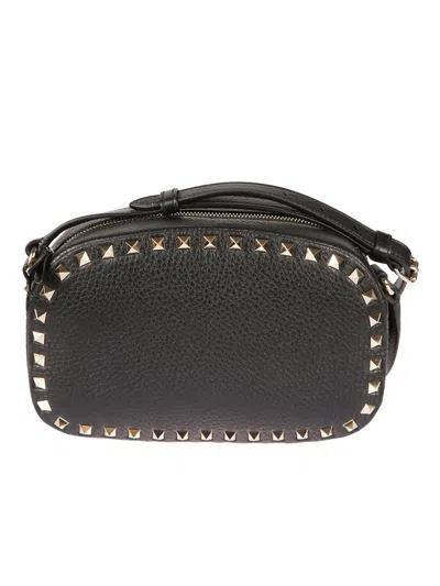 Valentino Black Rockstud Crossbody Bag In Black
