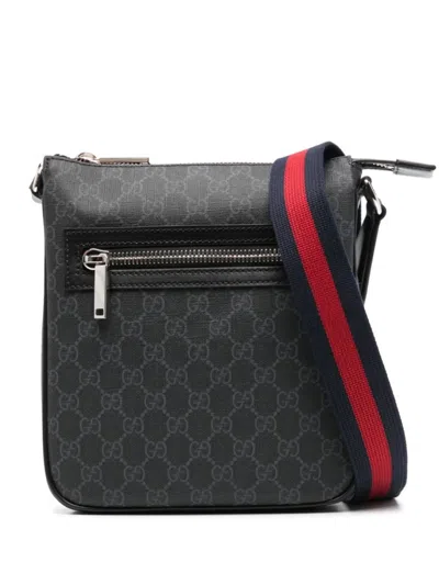 Gucci Web Stripe Gg Canvas Crossbody Bag In Black