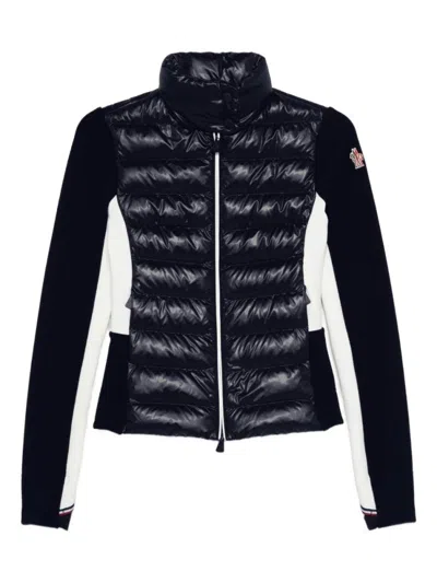 Moncler Zip Up Cardigan In Black