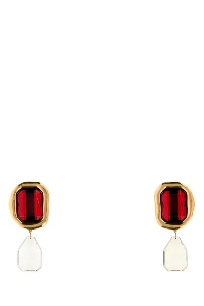 Givenchy Women Embellished Metal Sculptural Crystal Earrings In Gold