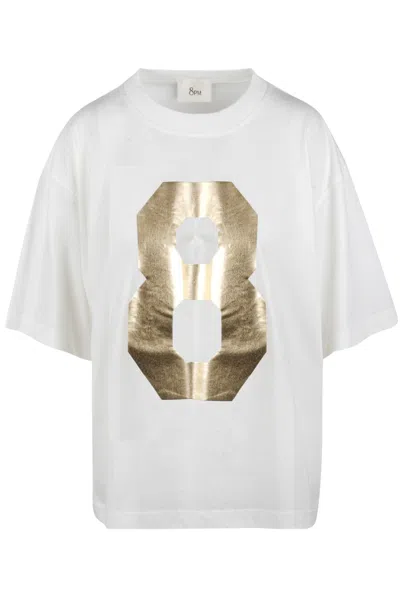 8pm - T-shirt - 460231 - White/gold In White