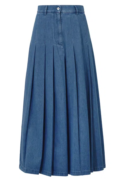Weekend Max Mara Gonna Punzia In Denim Di Cotone In Blue