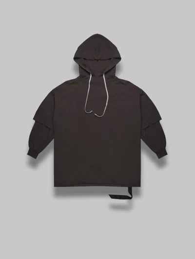 Rick Owens Drkshdw Tommy Hustler Hoodie In Gray