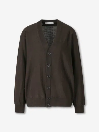 Lemaire Buttoned Cardigan Long Sleeves In Brown