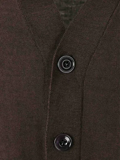 Lemaire Buttoned Cardigan Long Sleeves In Brown