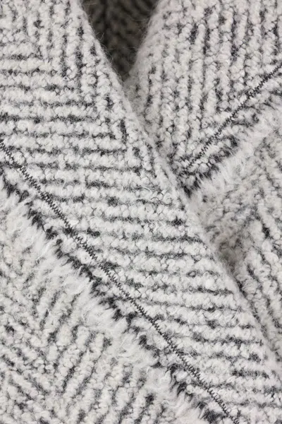 Alberta Ferretti Herringbone Wrap-around Jacket In Gray