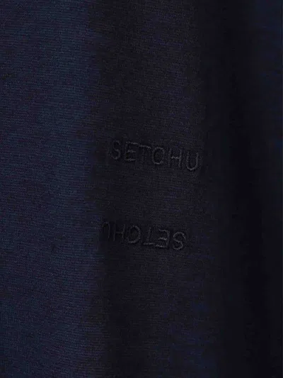 Setchu Elegant Wool Coat In Blue
