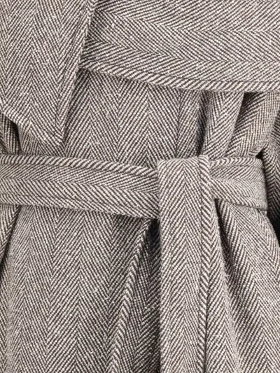 Ferragamo Women Oversized Asymmetric Coat In Gray