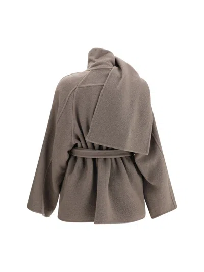 Rick Owens Scarf Flight Jacket In Gray