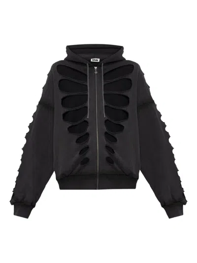 Avavav Os Shoulderless Hoodie Cut-out Clothing In Black
