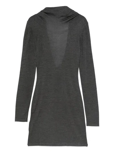 Aya Muse Rayne Silk And Cashmere Minidress In Gray