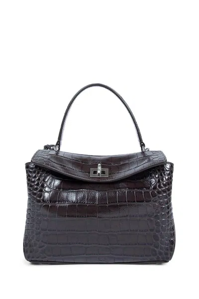 Balenciaga Brown Leather Mini Rodeo Handbag In Brown