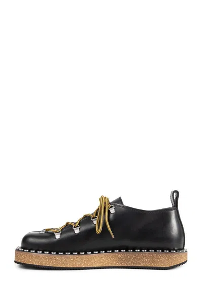 Loewe Leather Rivet Hiking Boots In Black