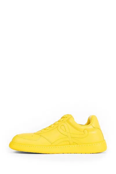 Loewe Men Jambo Leather Sneakers In Yellow