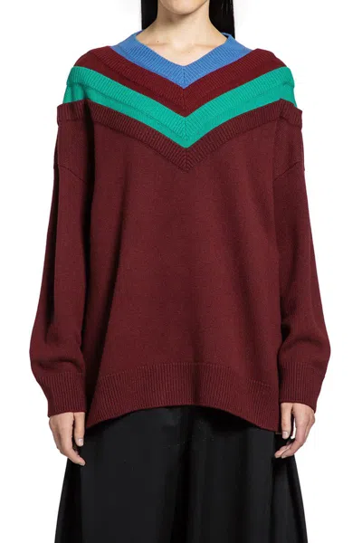 Loewe Wool Sweater With Layered Construction In Multi