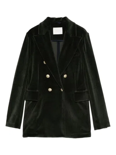 Circolo 1901 Double-breasted Tailored Jacket With Gold-tone Buttons In Black