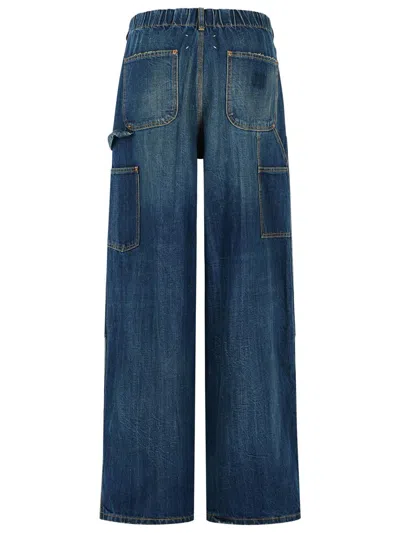 Maison Margiela Comfortable Wide Leg Work Jeans In Blue
